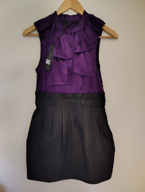 BCBGMaxAzria Dresses & Skirts - NWT BCBGMAXAZRIA Purple Black Dress Size 6P Hoco Homecoming 90s Y2K